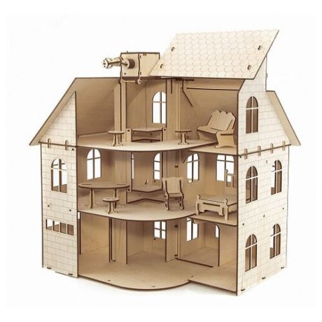 Сборная модель из дерева 3D EWA Кукольный дом с лифтом