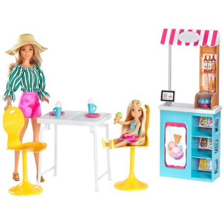 Barbie® Игровой набор Магазин кафе мороженое с куклой Барби и Челси