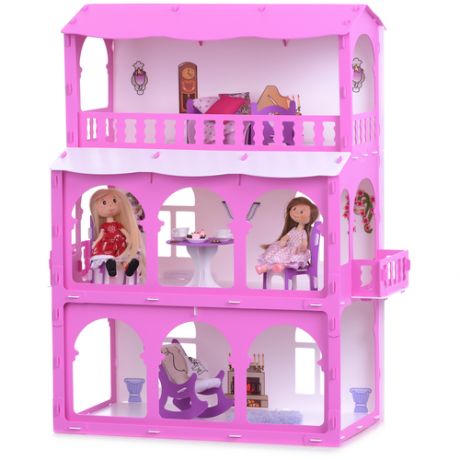 KRASATOYS кукольный домик "Бриджит", 000286, белый/розовый