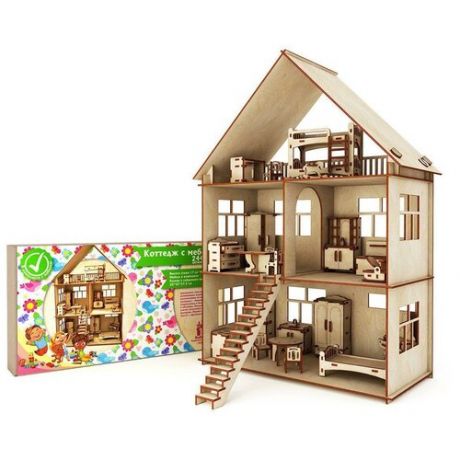 "Кукольный домик деревянный с мебелью ""Счастье"""