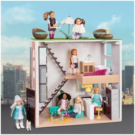 Дом для куклы Lori с аксессуарами; пластмассовый L37014