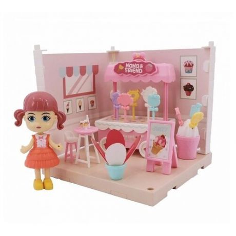 Игровой набор Милый уголок Кафе мороженое Funky Toys FT3102 / Кукольный домик с мебелью / Дом для куклы