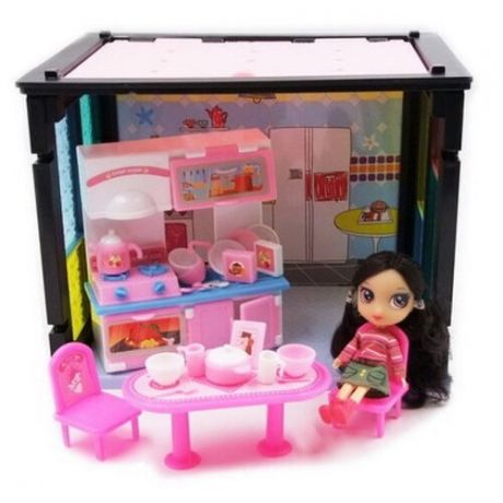 Дом Модный дом, в наборе с куклой и мебелью, 50 деталей ABtoys. В гостях у куклы PT-00850