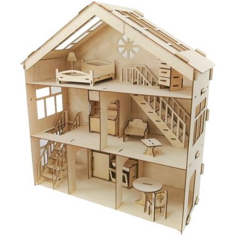 Кукольный деревянный домик №8-2