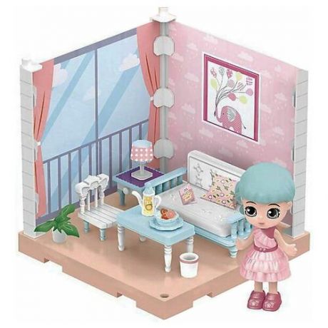Модульный домик 1 секция. Мини-кукла в гостинной, в наборе с аксесс. ABtoys WJ-14329