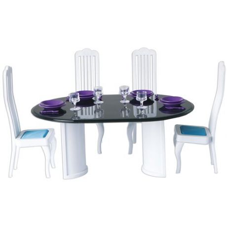 ОГОНЁК Набор мебели для столовой Конфетти С-1332 белый/голубой/черный