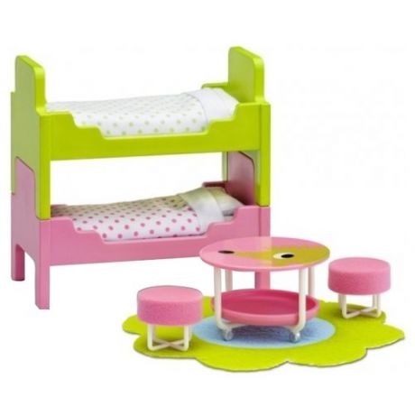 Lundby Набор мебели для детской Смоланд (LB_60206600) салатовый/розовый