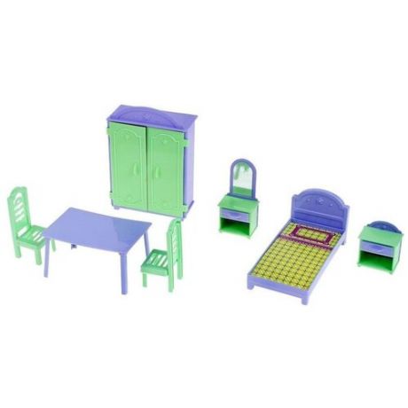 Пластмастер Набор мебели Квартирка (22180) зеленый/фиолетовый