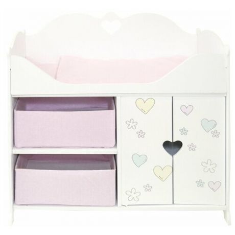 PAREMO Кроватка-шкаф для кукол Мимими Мини, Крошка Мили (PRT120-01M) белый/розовый