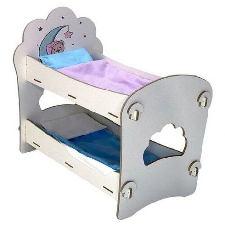 Кроватка для куклы Слоня и Моня.2 яруса+постельное белье 21НМ65 Коняша