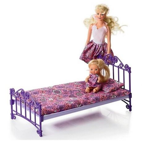 Кроватка, фиолетовая, с постельным бельём, в пакете