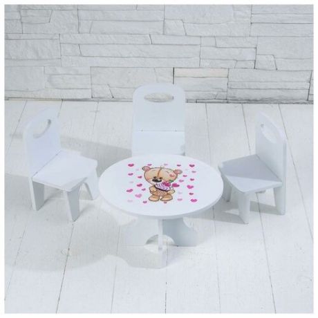 Набор стол+стулья «Сладкоежка» серия «Мишутки»