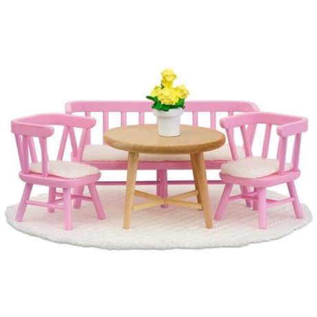 Lundby Набор мебели для столовой (LB_60207900) розовый/белый