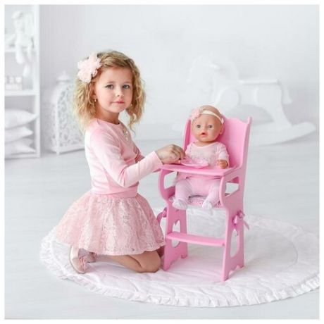 Игрушка детская: столик для кормления с мягким сидением, коллекция Diamond princess розовый 521684 .
