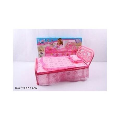Кроватка для кукол Baby Home, металл 7707-3