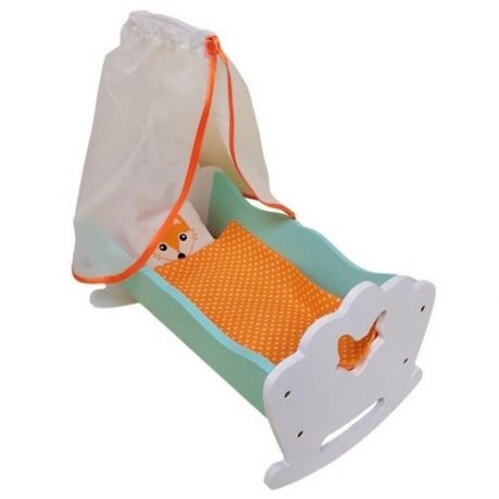 DreamToys Кроватка-качалка Алиса с балдахином (A252002) белый/оранжевый