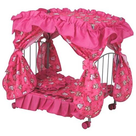 Buggy Boom Кроватка для кукол Loona (8891) светло-розовый/кружочки
