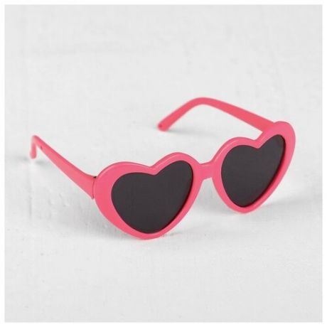 Очки для куклы «Сердечки», набор 2 шт с тёмными и прозрачными линзами, цвет оправы розовый
