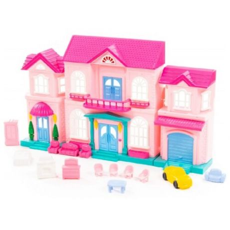 Кукольный домик "Дом принцессы" с набором мебели и автомобилем (14 элементов)