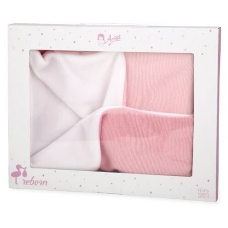 Одеяло-конверт для куклы 56х71 см Розовый/Белый