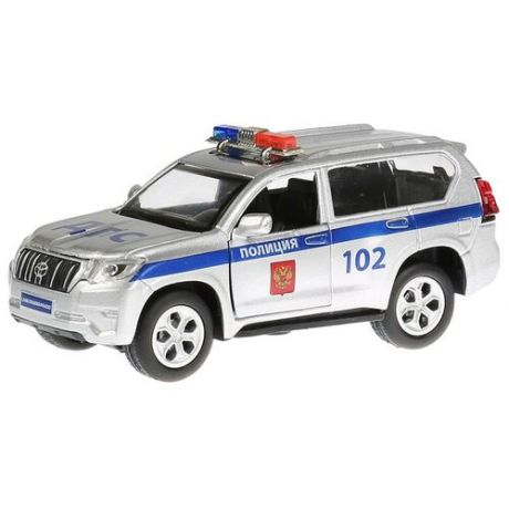 Внедорожник ТЕХНОПАРК Toyota Prado полиция (PRADO-P-SL), 12 см, серебристый