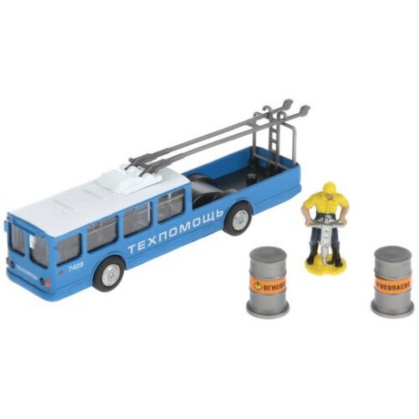 Троллейбус ТЕХНОПАРК Техпомощь SB-17-80WB, 16.5 см, синий/серый