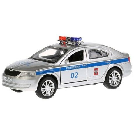 Легковой автомобиль ТЕХНОПАРК Skoda Octavia Полиция (OCTAVIA-P), 12 см, серый/синий