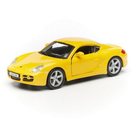 Легковой автомобиль Bburago Porsche Cayman S (18-43003) 1:32, 12.5 см, желтый