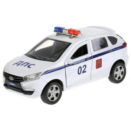 Машинка ТЕХНОПАРК Lada Xray, Полиция (XRAY-12POL-WH), 12 см, белый