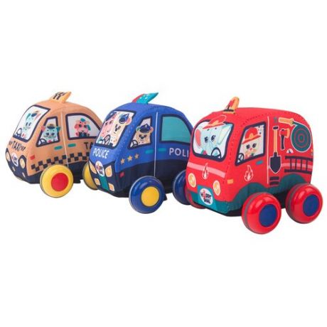 Набор машин Happy Snail Pull back cars, 20HS01CRS, красный/синий/желтый
