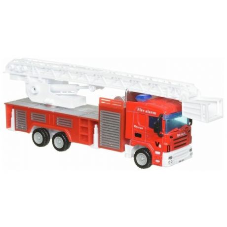 Пожарный автомобиль Donbful 1814-1C 1:64, 18 см, красный/белый