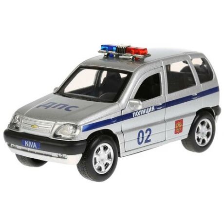 Внедорожник ТЕХНОПАРК Chevrolet Niva Полиция (CHEVY-NIVA-POLICE), 12 см, серебристый