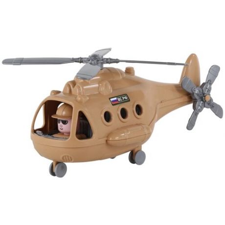 Вертолет Полесье военный Альфа-Сафари РФ в коробке (68774), 28.5 см, коричневый