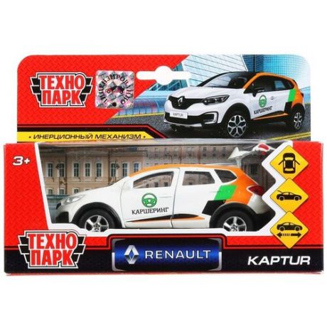 Машина металлическая Технопарк "Renault" Kaptur Каршеринг, 12 см, открываются двери, инерция (SB-18-20-RK-CS-WB)