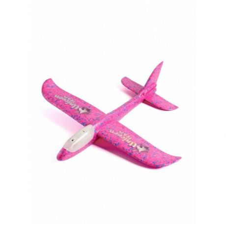 Самолёт Unicorn team 31х35см, розовый, диодный, Funny Toys