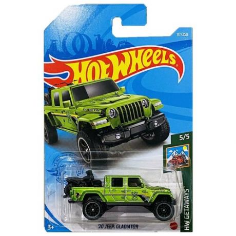 Внедорожник Hot Wheels 20 Jeep Gladiator GTC83 1:64, зеленый