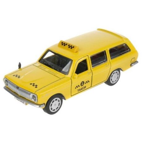 Машина металлическая ГАЗ-2402 «Волга такси», 12 см, открываются двери и багажник, цвет жёлтый