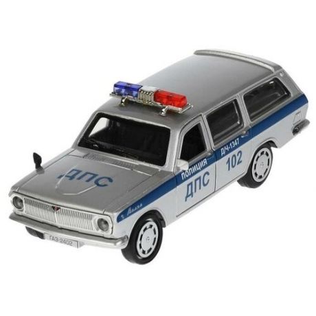 Технопарк Машина металлическая ГАЗ-2402 «Волга полиция», 12 см, открываются двери и багажник