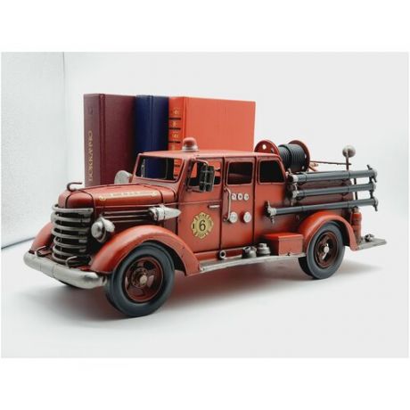 Пожарная машина, ретро-модель 42cм, металл