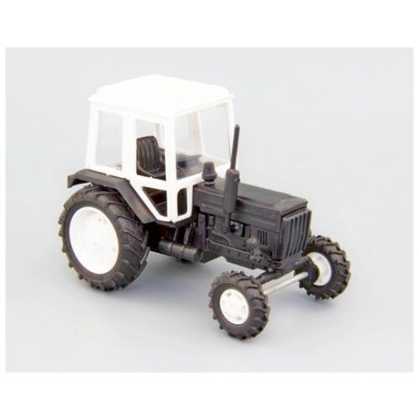 Машинка детская, Трактор МТЗ-82, черный, с белой кабиной, размер трактора- 13 х 5 х 8 см.