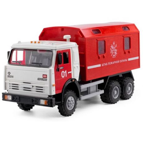 Детская инерционная машинка XRace, модель Автофургон Пожарная машина, со звуком и светом