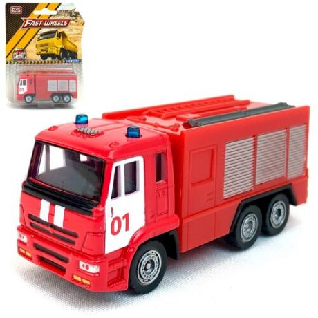 Металлическая модель пожарной машины, 1:64, пожарная спецтехника, 8х4х3 см