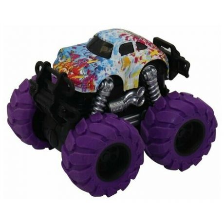 Машинка гоночная die-cast, 4*4, фрикционная, двойной реверс, фиолетовые колеса Funky Toys FT61043