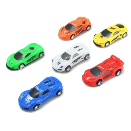 Набор машин Сима-ленд Гонка 4424316, 8 см, красный/белый/желтый/синий/зеленый/оранжевый
