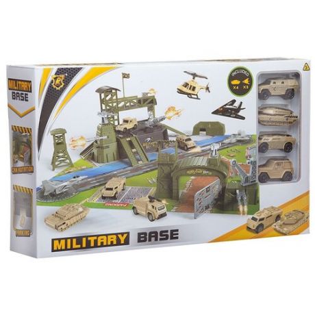 Набор техники Junfa toys Military Base WA-17201, зеленый/бежевый