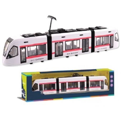 Машинка детская, Трамвай, городской транспорт, игрушки для мальчиков, без света и звука, размер - 45 х 4,5 х 12 см
