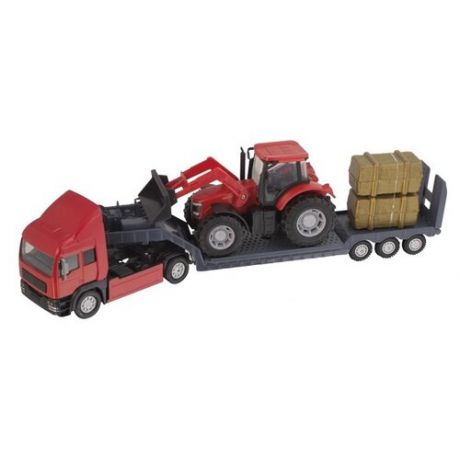 Фермерский грузовой автомобиль с трактором Teamsterz, красные