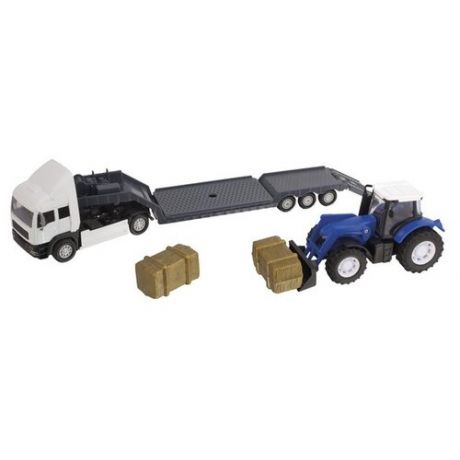 Фермерский грузовой автомобиль с трактором Teamsterz, синий с белым