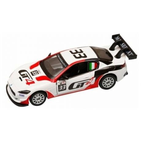 Машина "автопанорама" Maserati Gran Turismo MC GT4, белый, 1/43, откр. двери, в/к 17,5*12,5*6,5 см