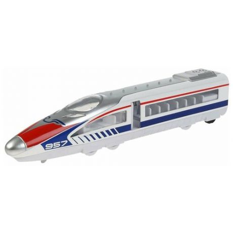 Модель металлическая Технопарк Скоростной поезд 23 см, свет-звук, белый